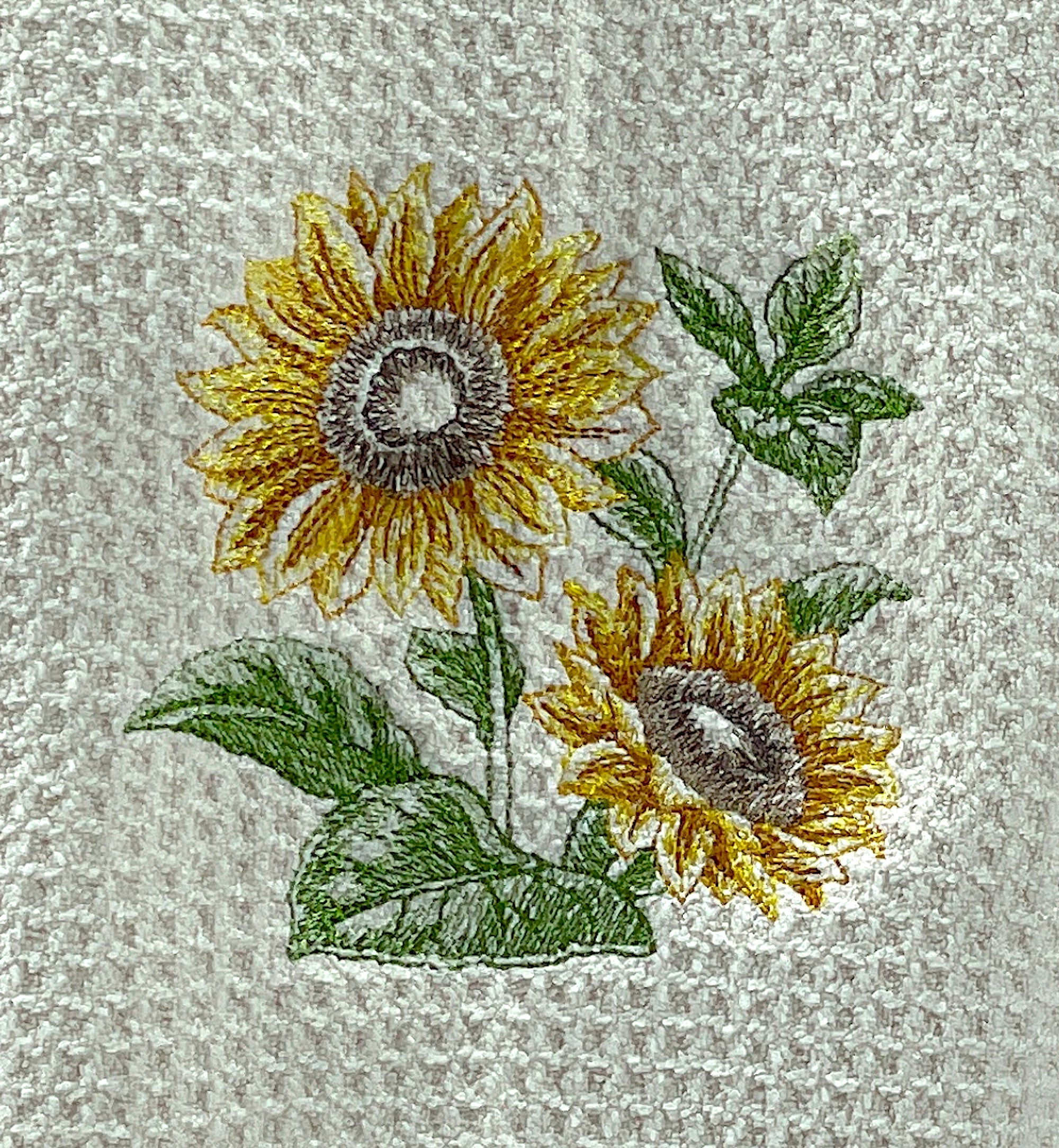 Sunflower Sketch Microfiber Waffle Weave Hand Towel