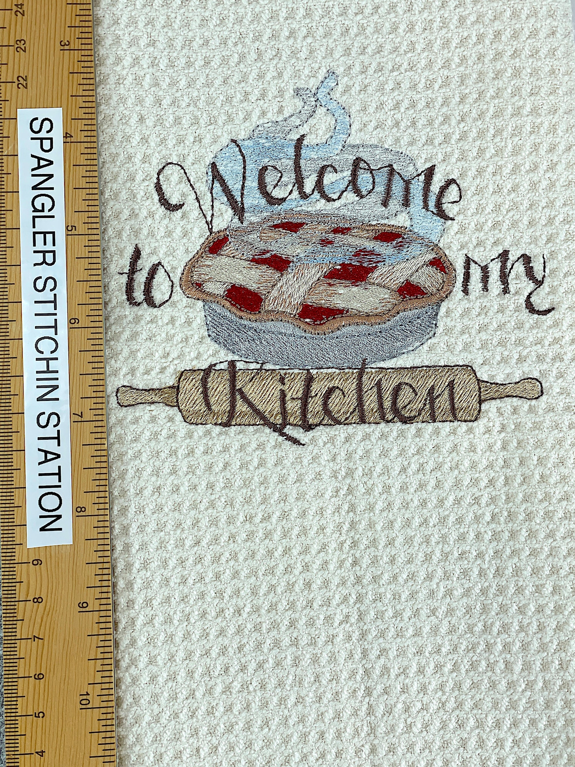 Welcome to my Kitchen Microfiber waffle weave kitchen towel