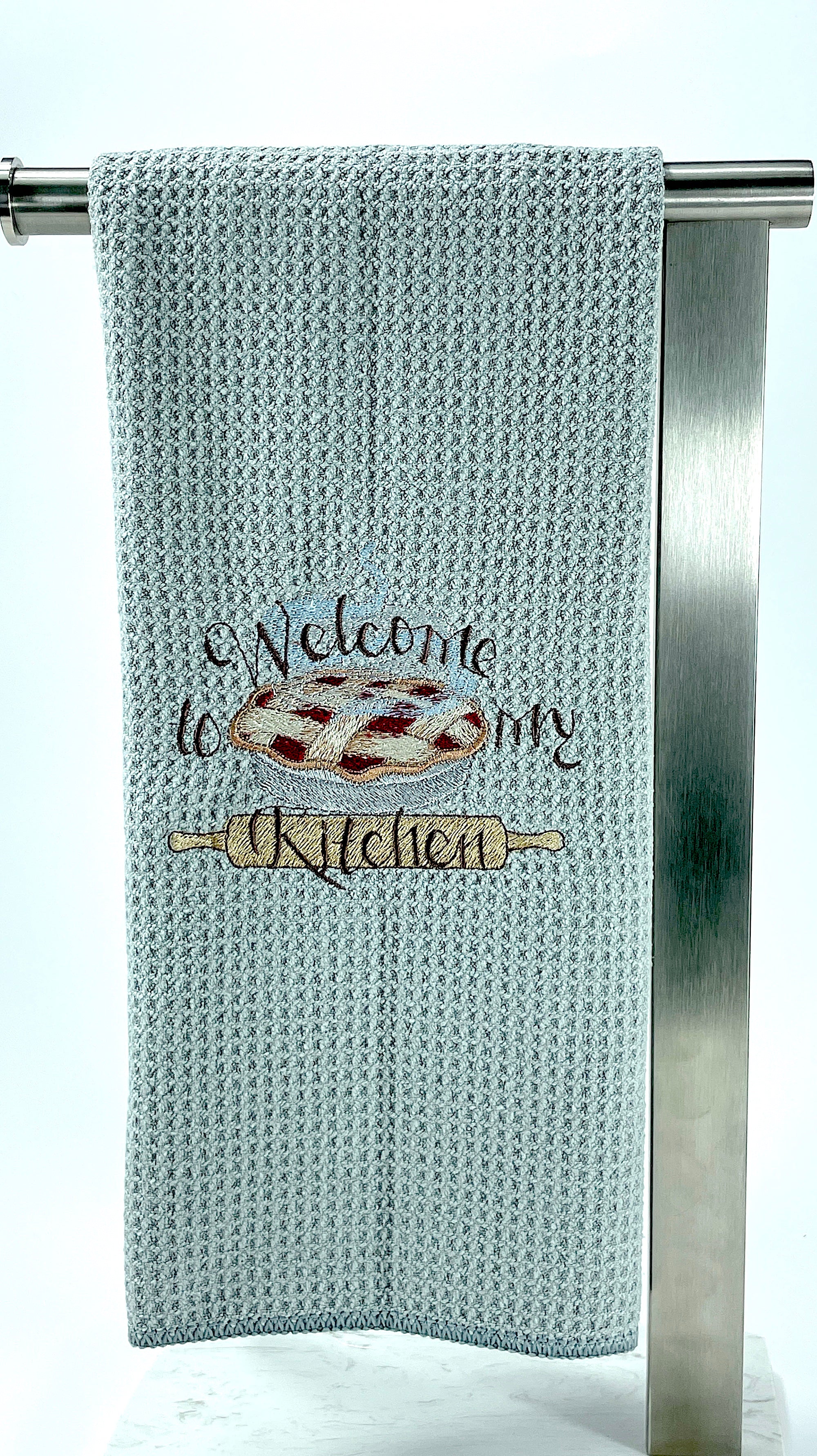 Welcome to my Kitchen Microfiber waffle weave kitchen towel