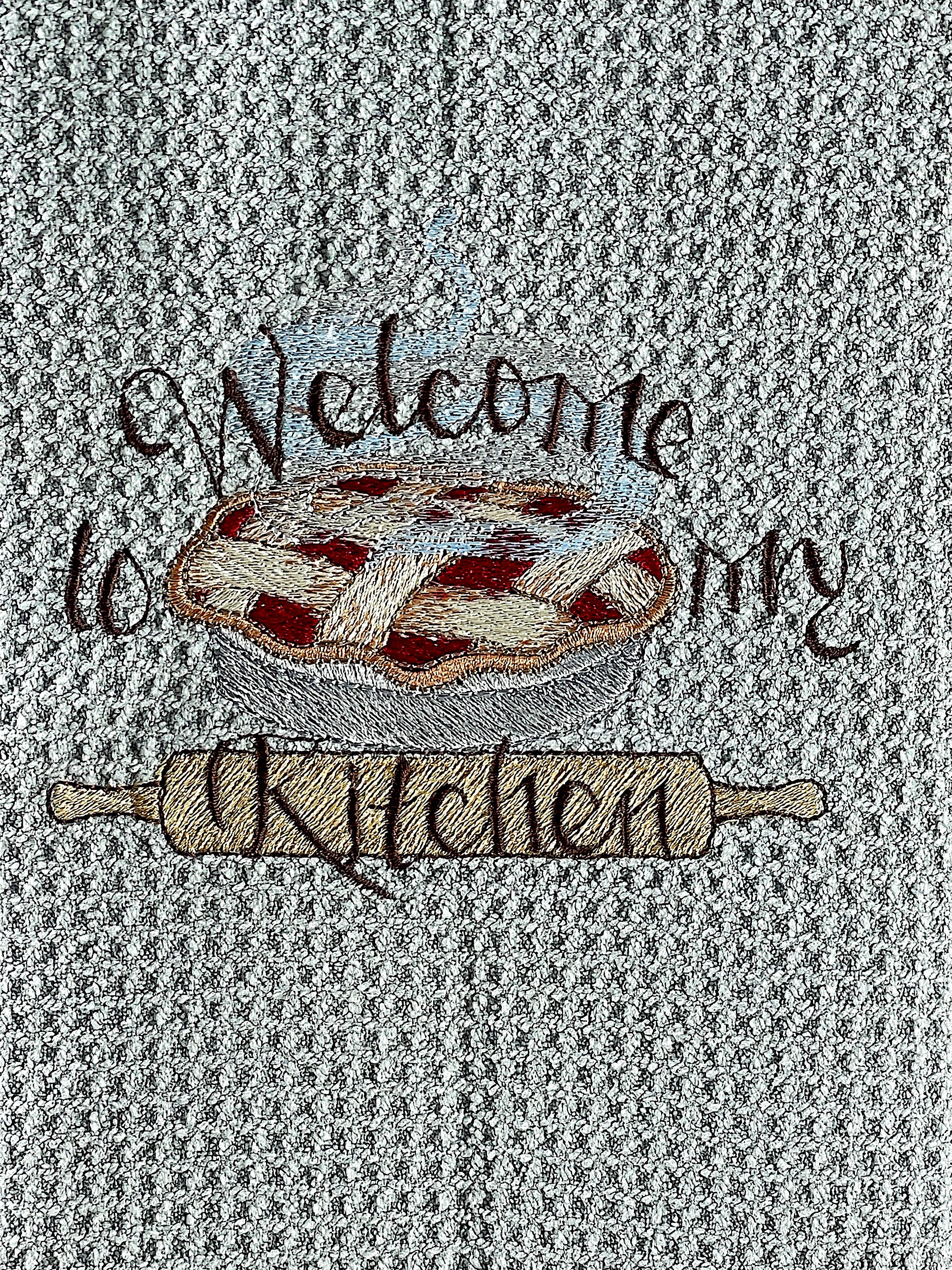 Welcome to my Kitchen Microfiber waffle weave kitchen towel