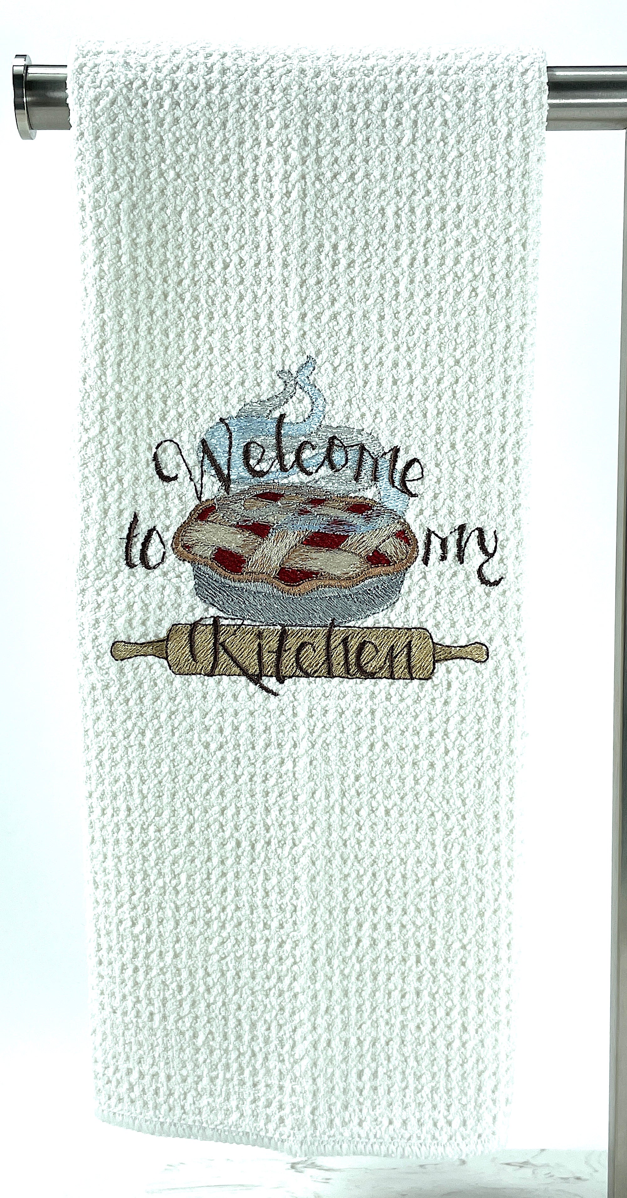 Welcome to my Kitchen Microfiber waffle weave kitchen towel