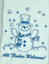 All Flakes Welcome Snowman Towel - microfiber hand  towel - Kitchen towel