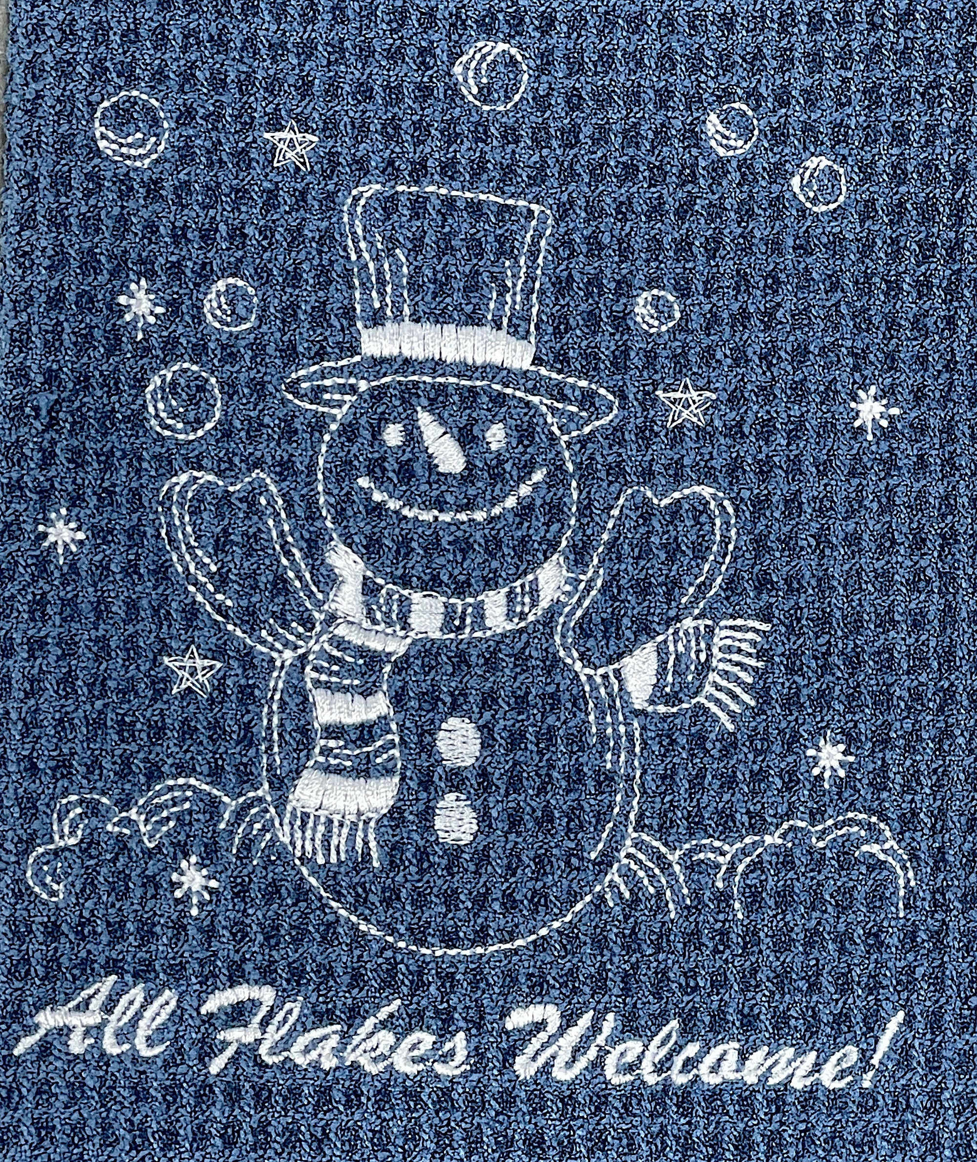 All Flakes Welcome Snowman Towel - microfiber hand  towel - Kitchen towel