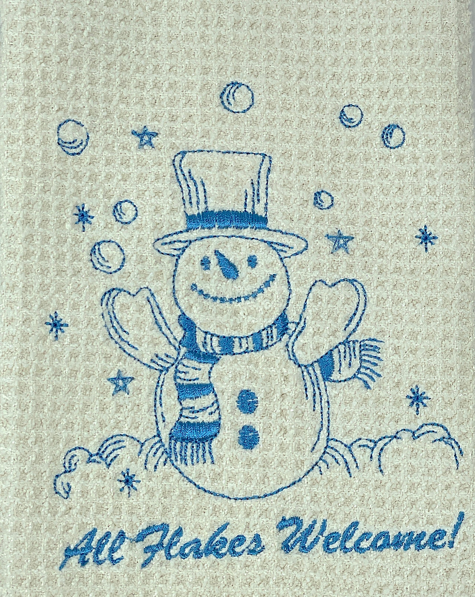 All Flakes Welcome Snowman Towel - microfiber hand  towel - Kitchen towel