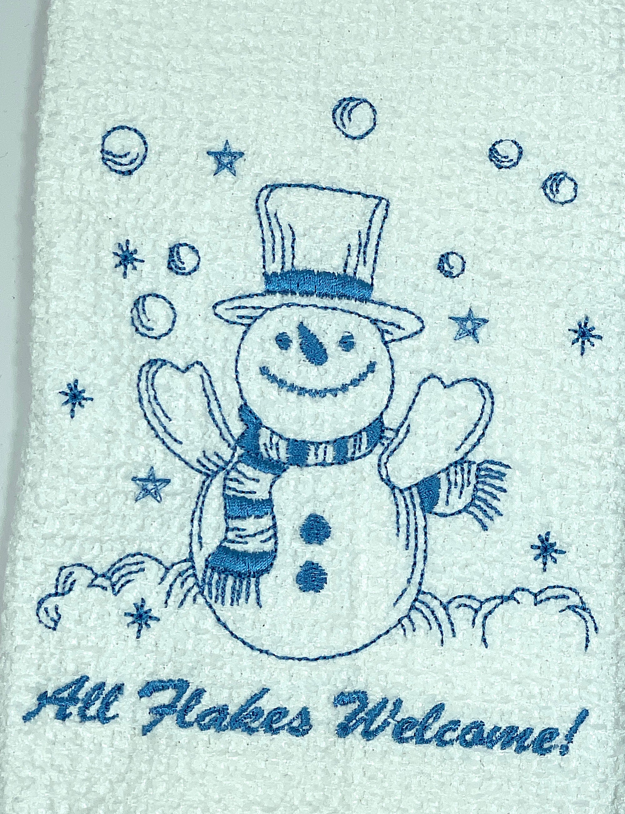 All Flakes Welcome Snowman Towel - microfiber hand  towel - Kitchen towel