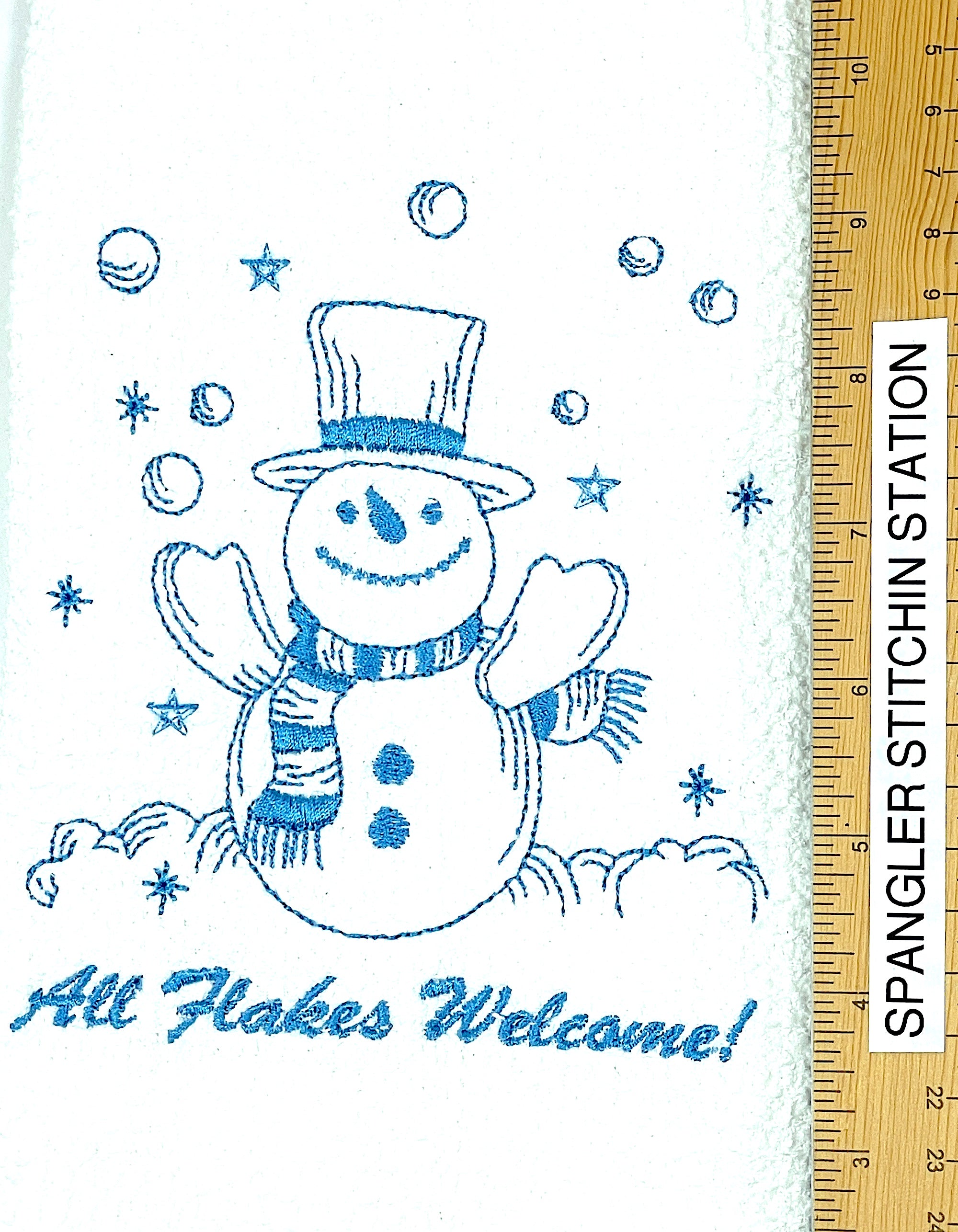 All Flakes Welcome Snowman Towel - microfiber hand  towel - Kitchen towel