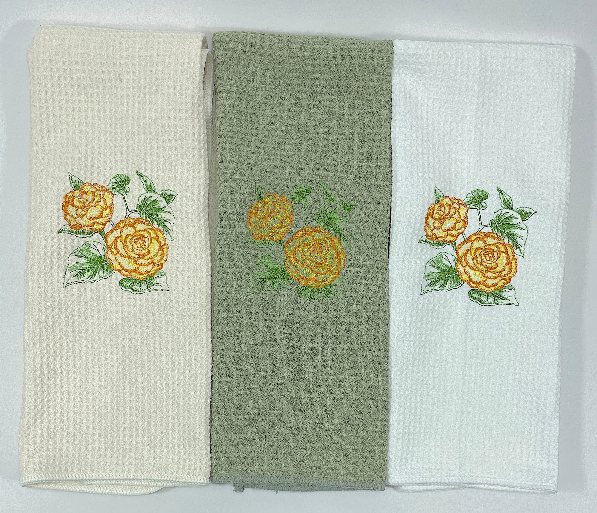 Begonia Sketch towel - microfiber waffle weave hand  towel - Kitchen towel