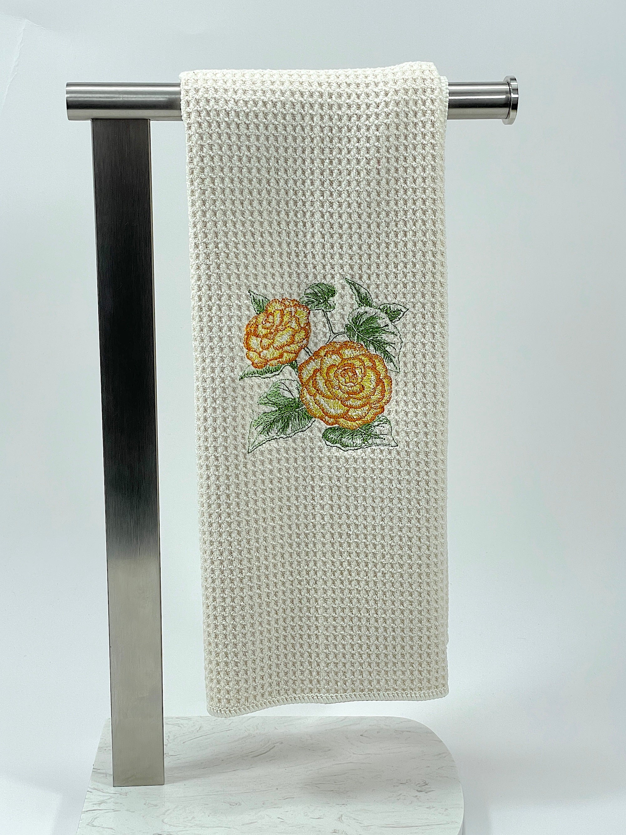 Begonia Sketch towel - microfiber waffle weave hand  towel - Kitchen towel