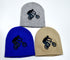 Bicycle Rider Embroidered Cuffless Beanie Hat