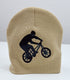 Bicycle Rider Embroidered Cuffless Beanie Hat
