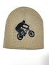 Bicycle Rider Embroidered Cuffless Beanie Hat