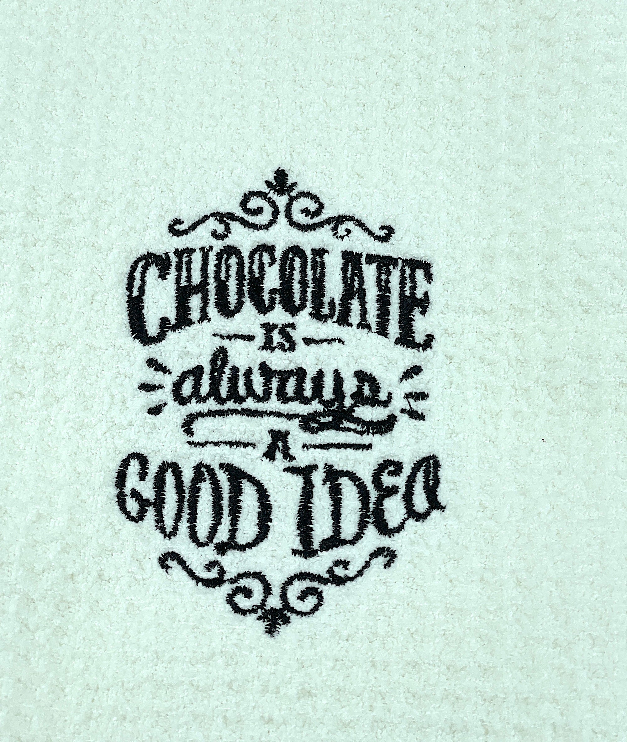 Chocolate is Always a Good Idea  microfiber waffle weave hand  towel