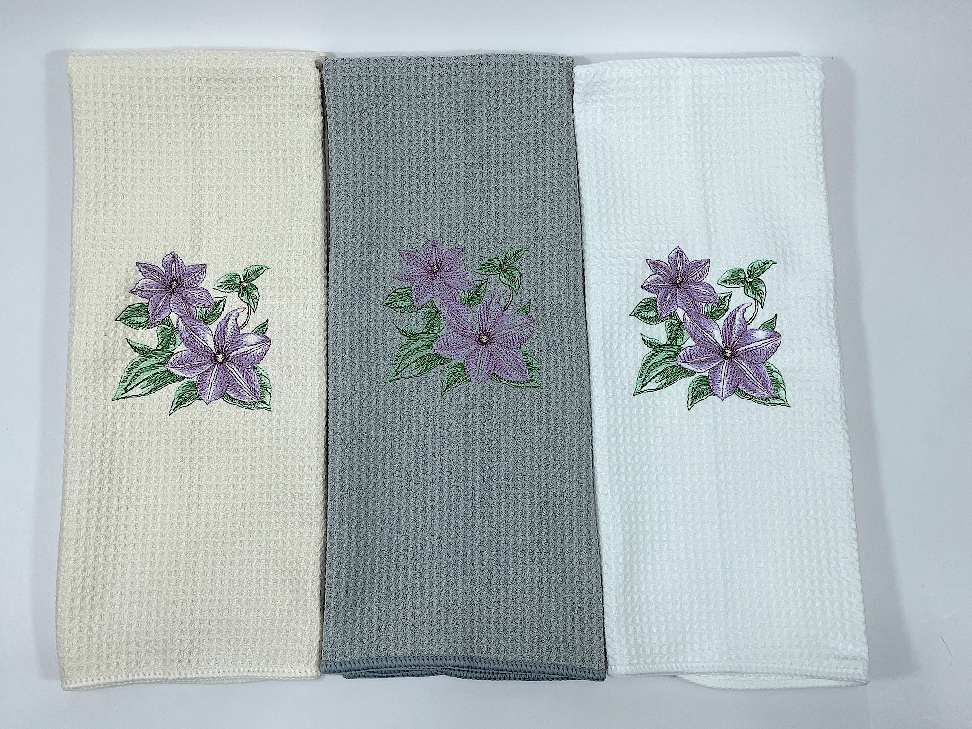 Clematis Towel - Flower Towel - Microfiber Towel