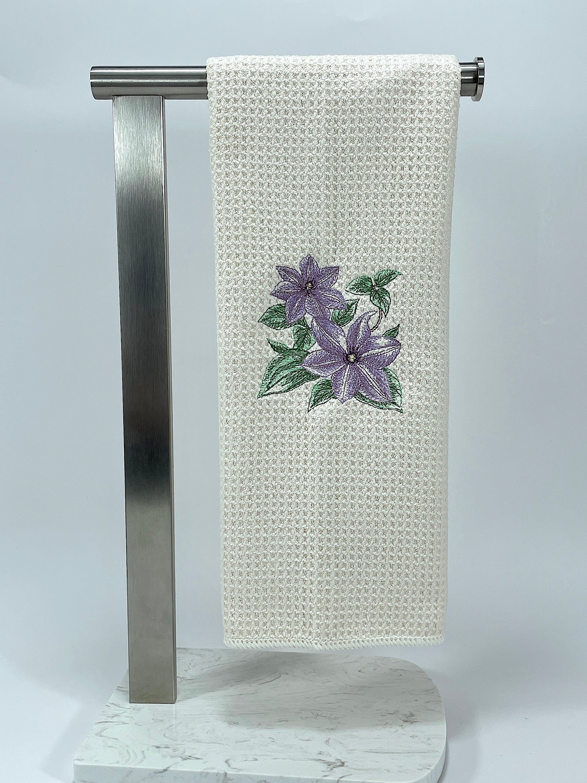 Clematis Towel - Flower Towel - Microfiber Towel