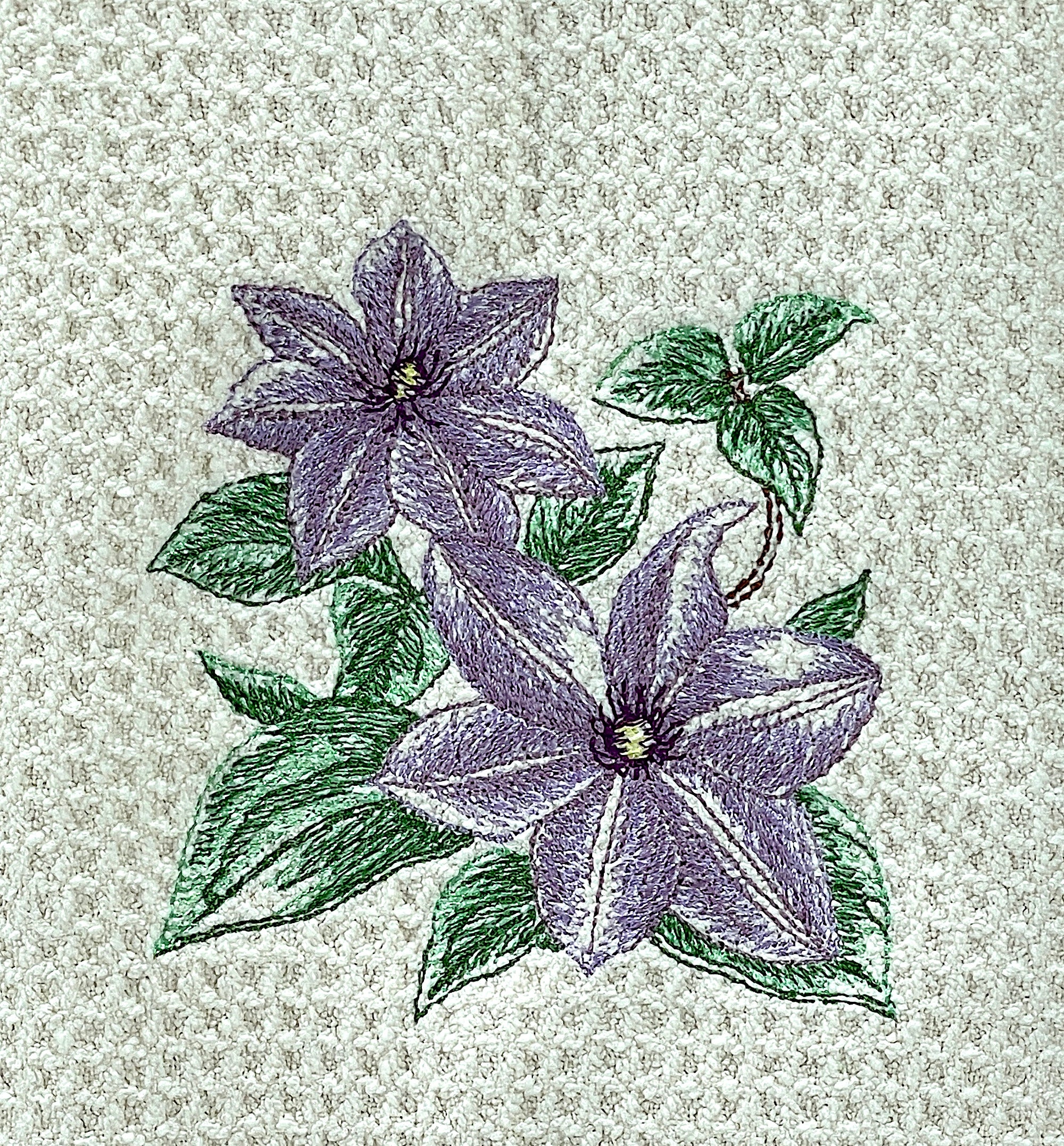 Clematis Towel - Flower Towel - Microfiber Towel