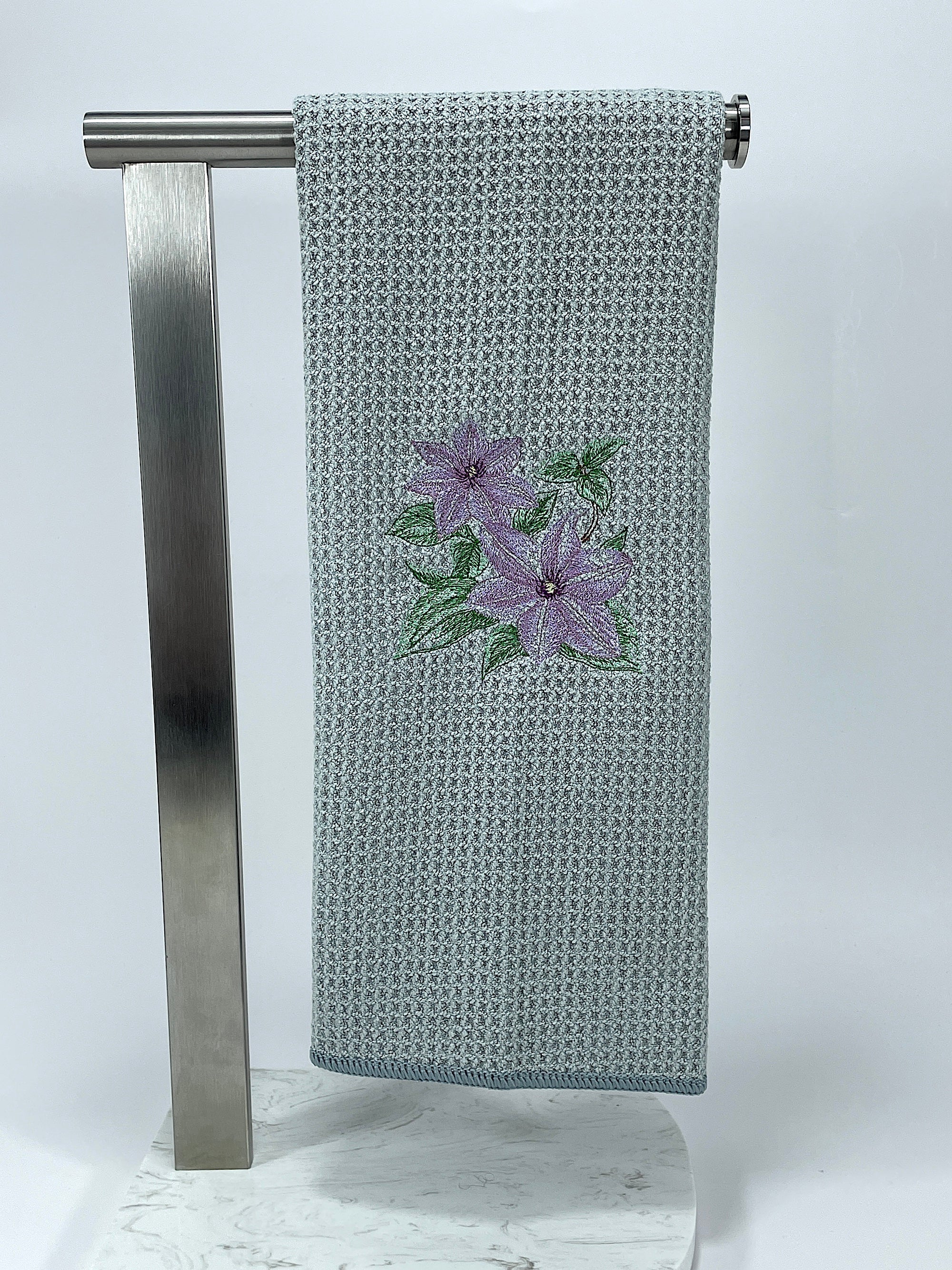 Clematis Towel - Flower Towel - Microfiber Towel
