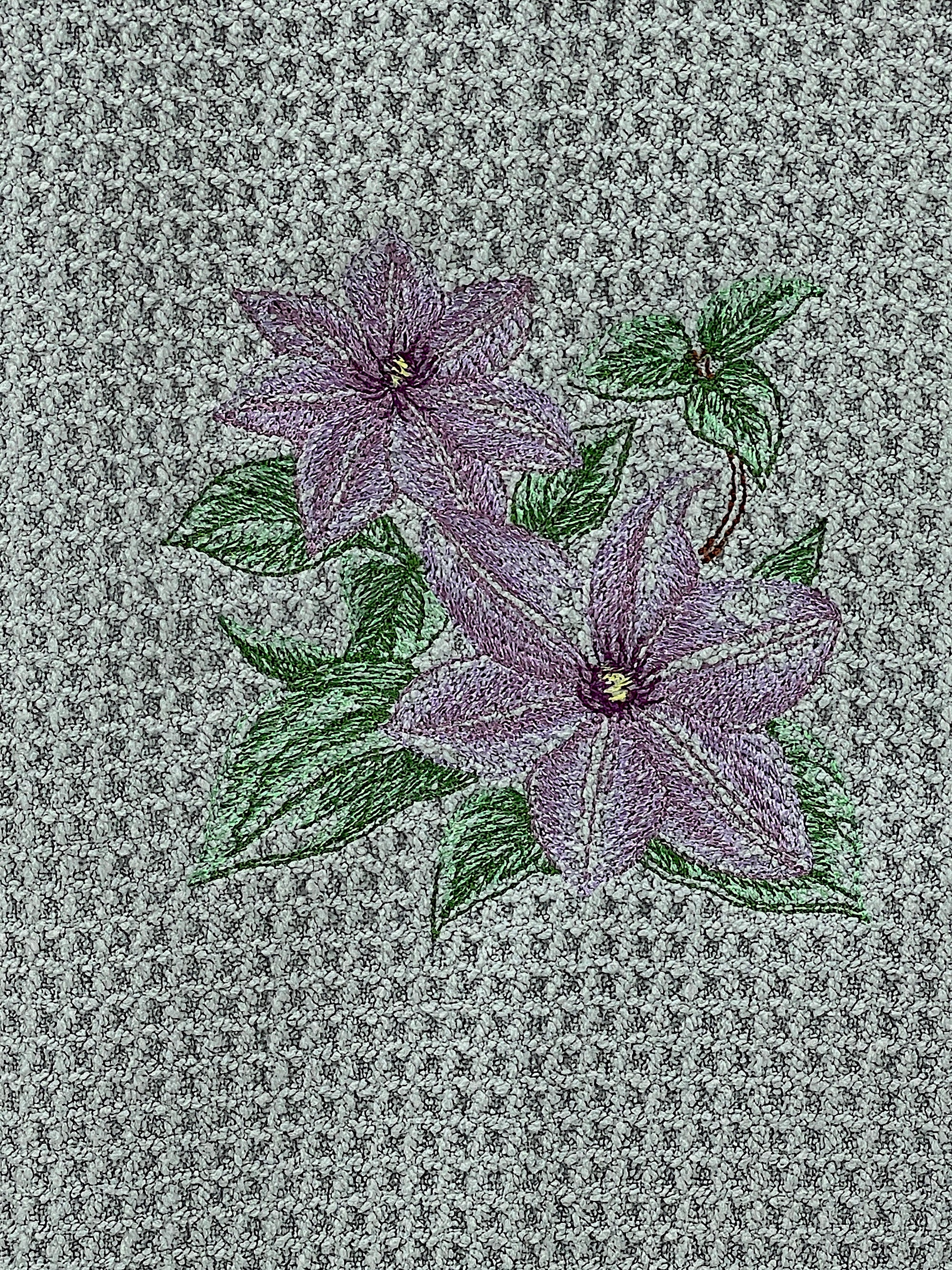 Clematis Towel - Flower Towel - Microfiber Towel