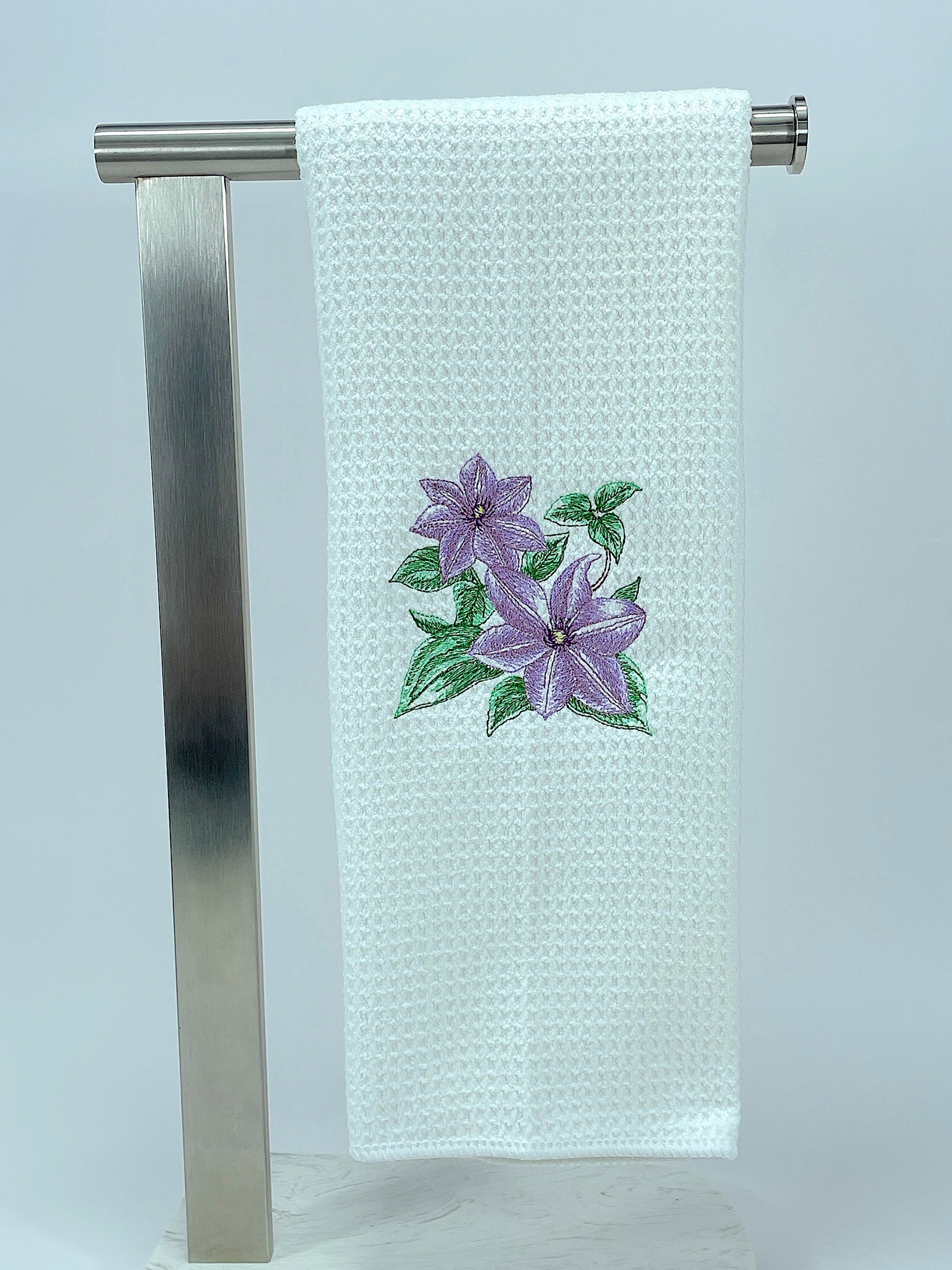 Clematis Towel - Flower Towel - Microfiber Towel