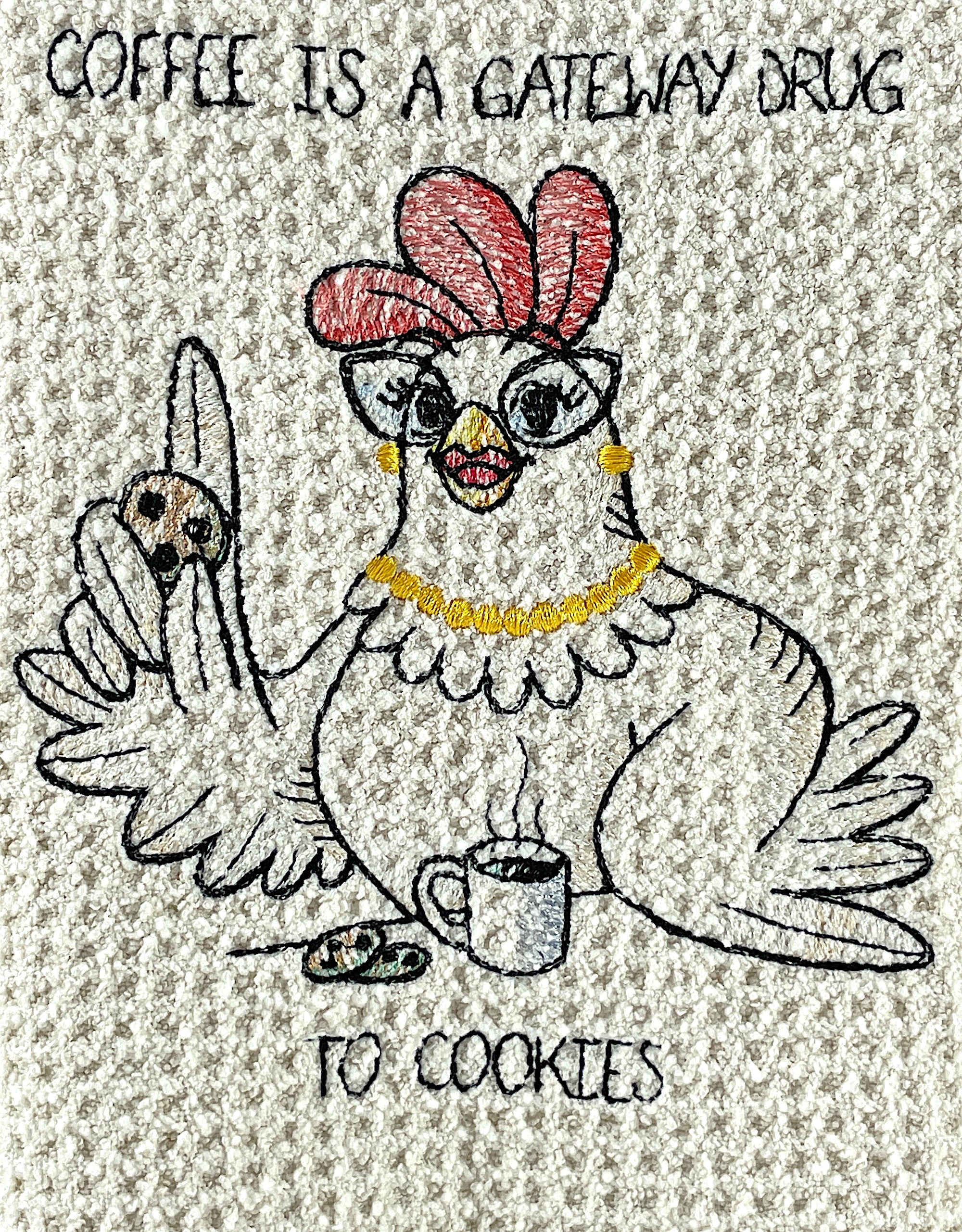 Coffee is a gateway drug to cookies microfiber waffle weave hand  towel
