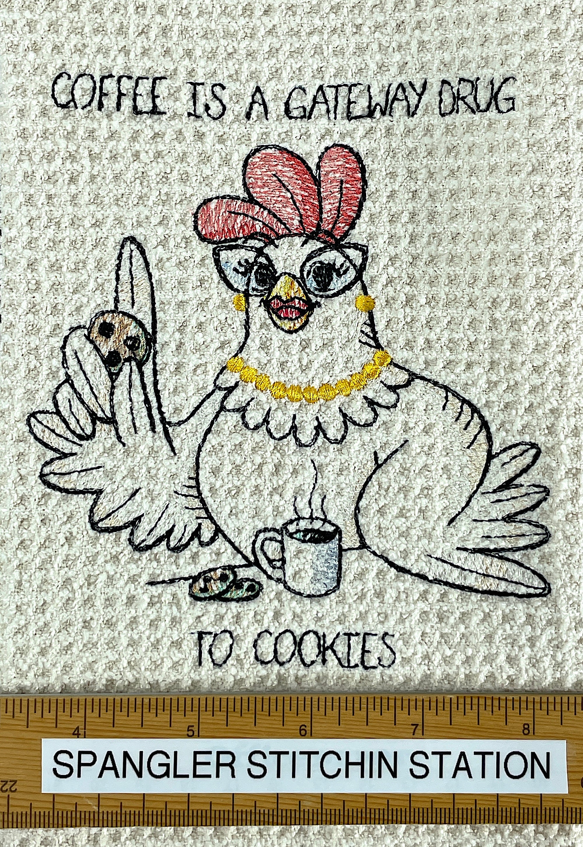 Coffee is a gateway drug to cookies microfiber waffle weave hand  towel