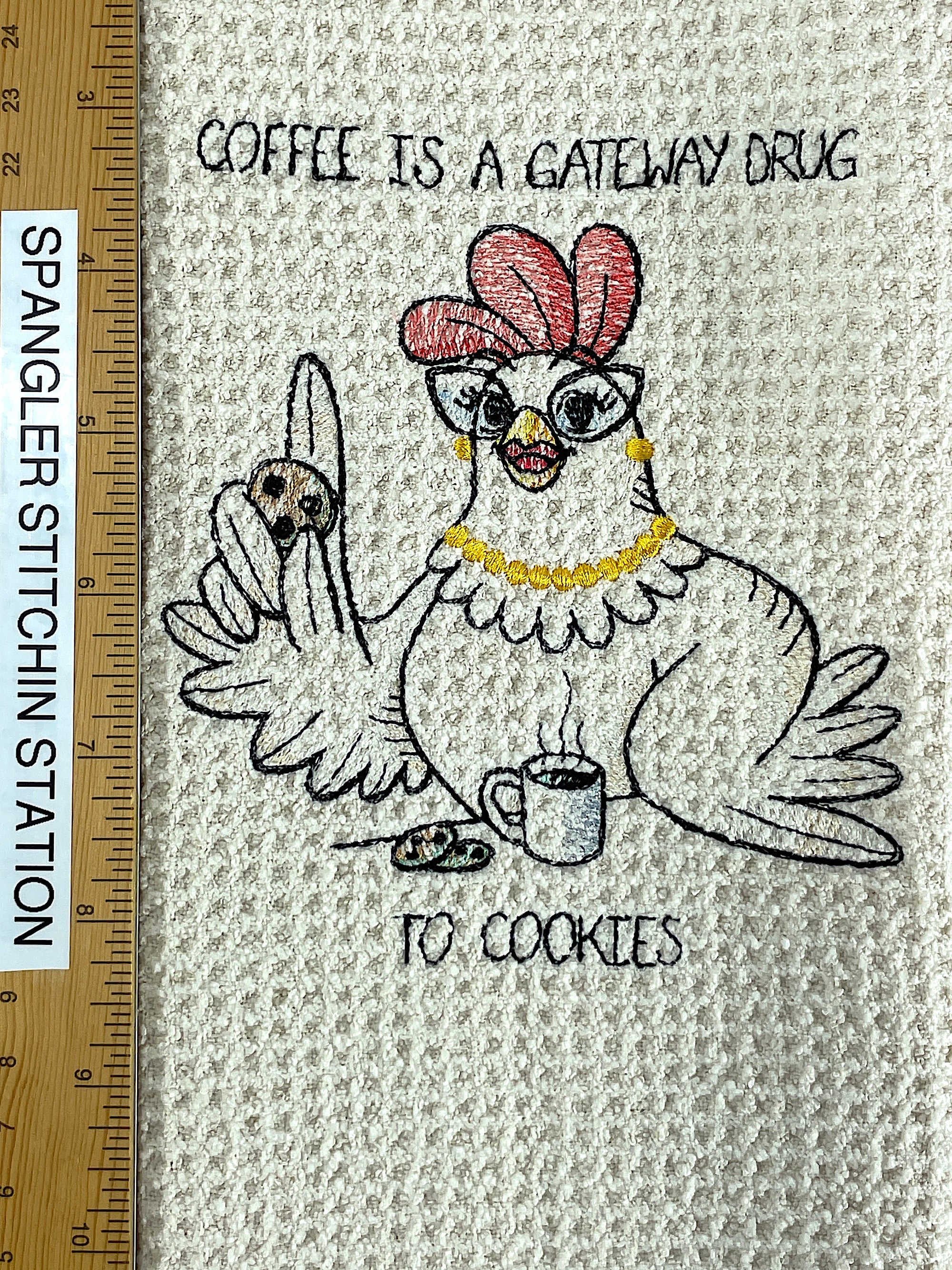 Coffee is a gateway drug to cookies microfiber waffle weave hand  towel