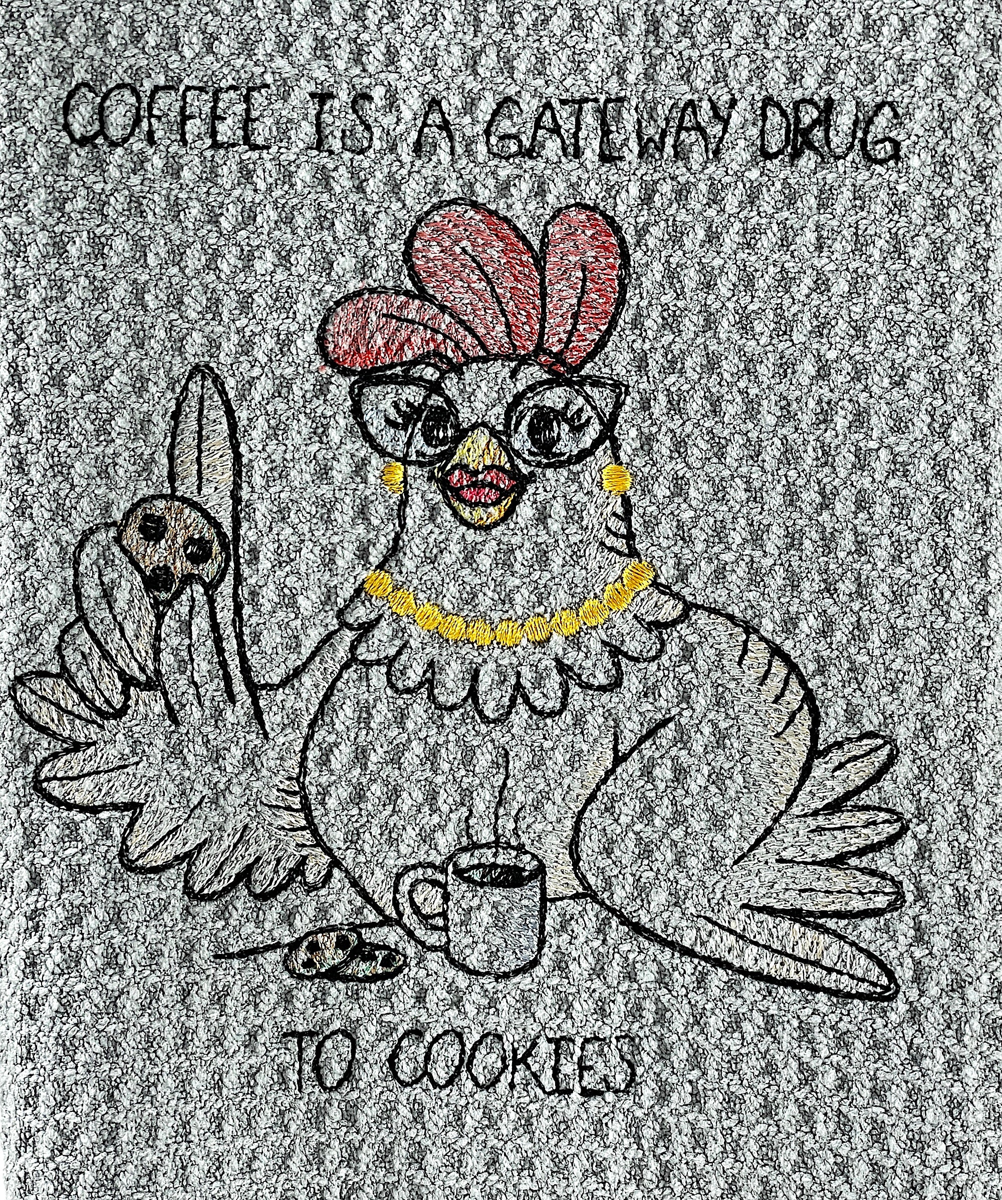 Coffee is a gateway drug to cookies microfiber waffle weave hand  towel