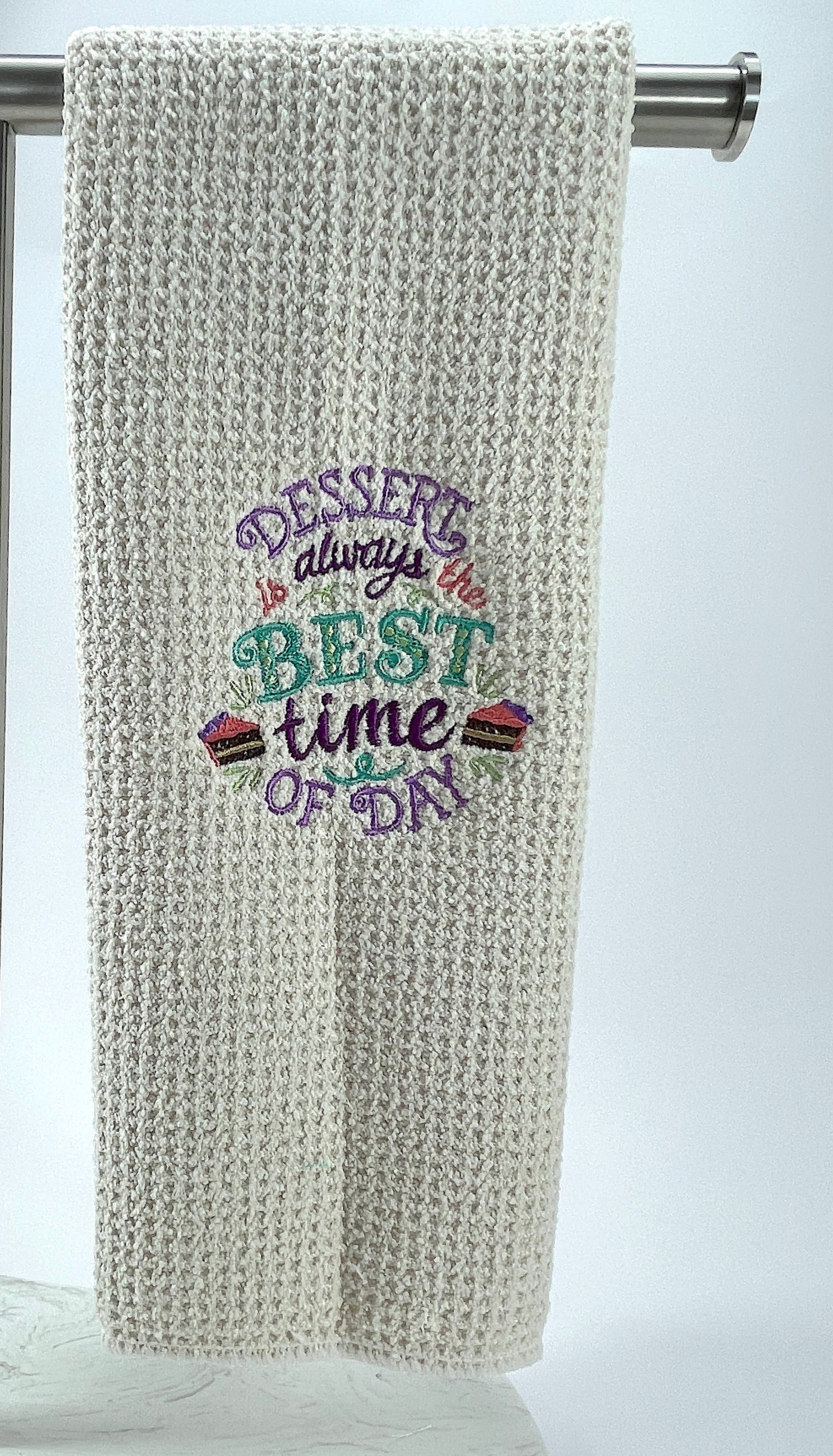 Dessert is Always the Best Time of Day - microfiber hand  towel - Kitchen towel