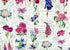 From Northcott Fabrics this white toile fabric is covered with snapdragons, iris, peonies and other pink and purple flowers.&nbsp; This fabric is part of Deborah's Garden collection by Northcott Fabrics.