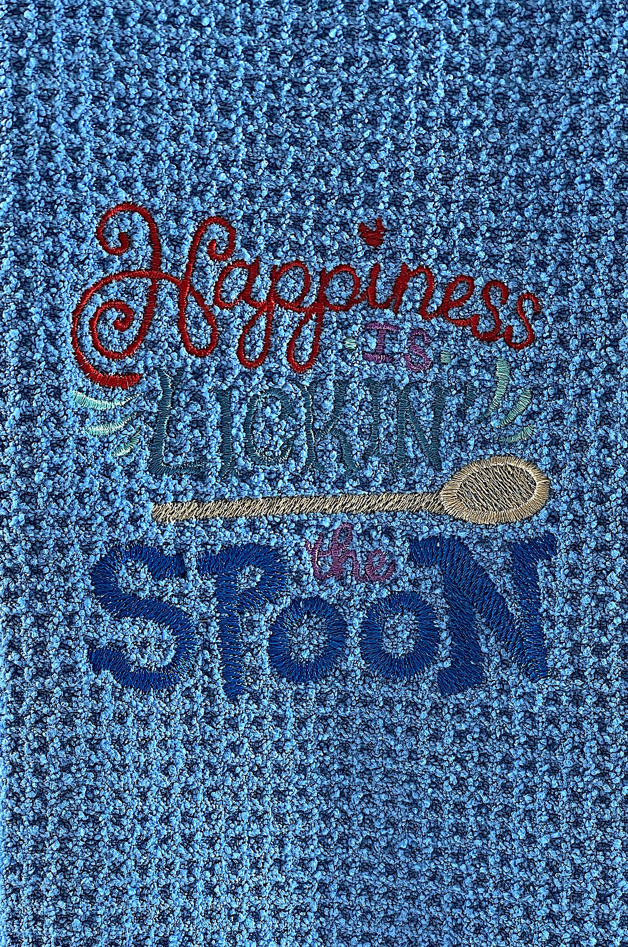 Happiness is Lickin' the Spoon - Funny Towel- Kitchen towel
