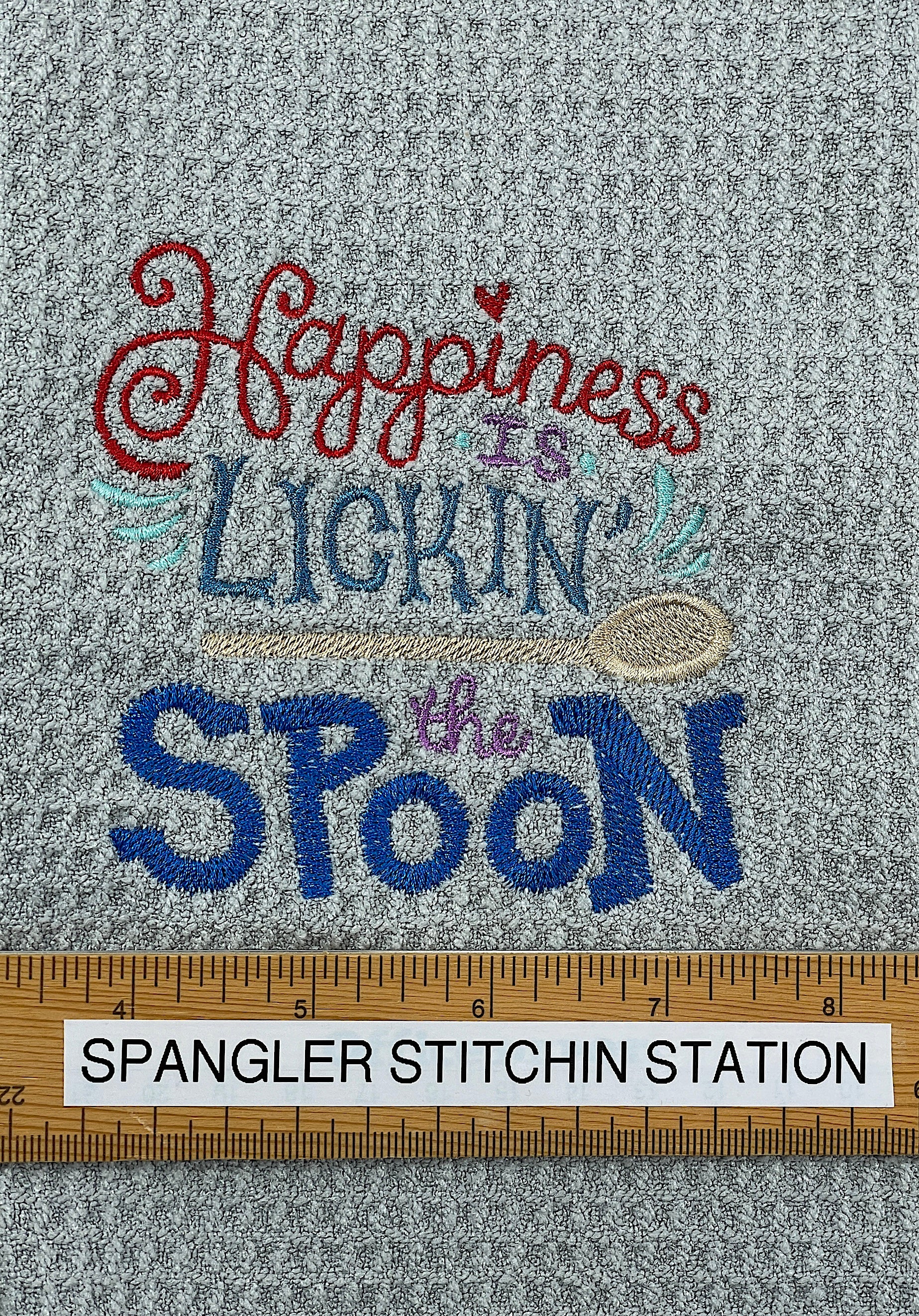Happiness is Lickin' the Spoon - Funny Towel- Kitchen towel