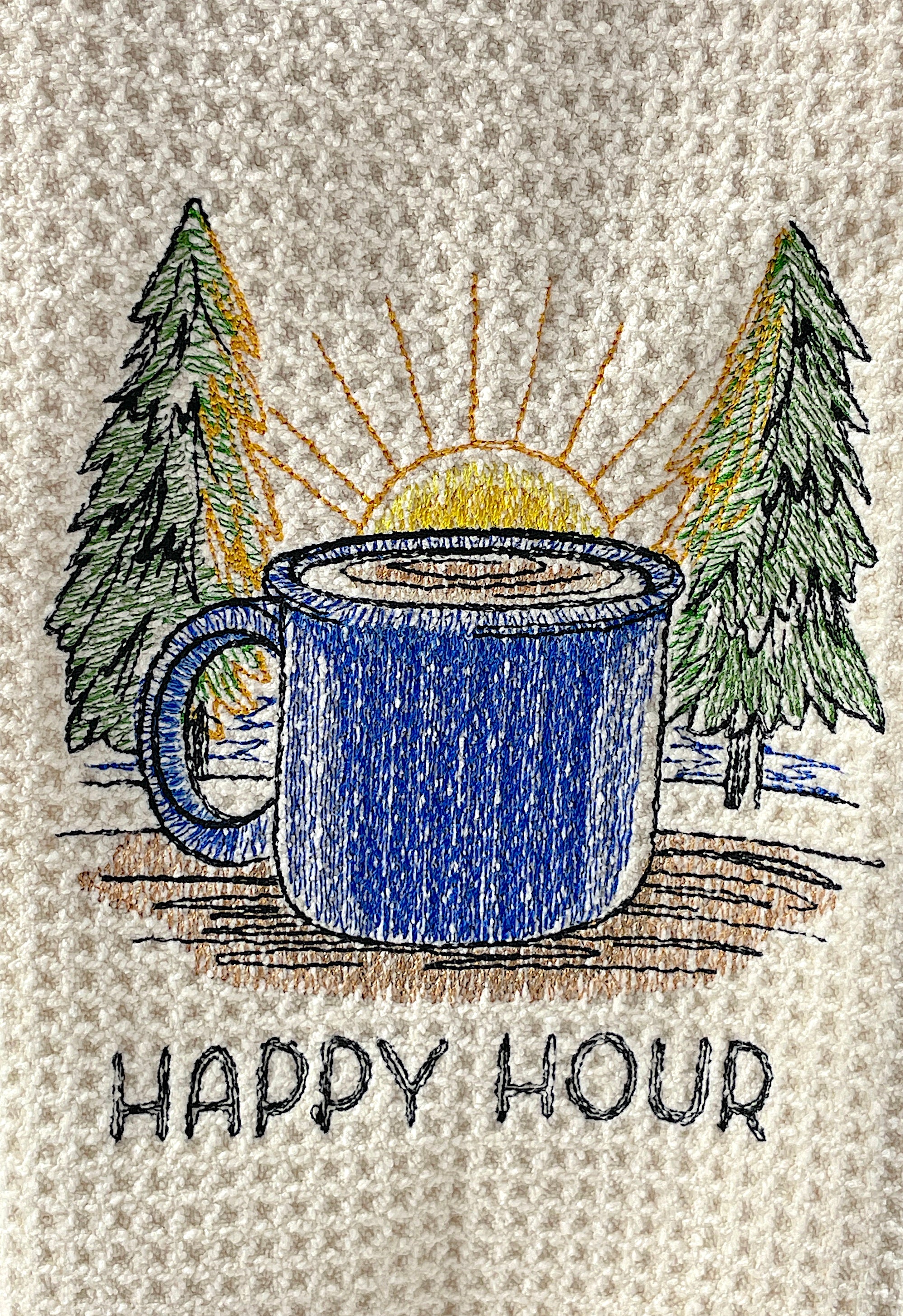 Happy Hour - Coffee Towel - microfiber  towel - Kitchen towel