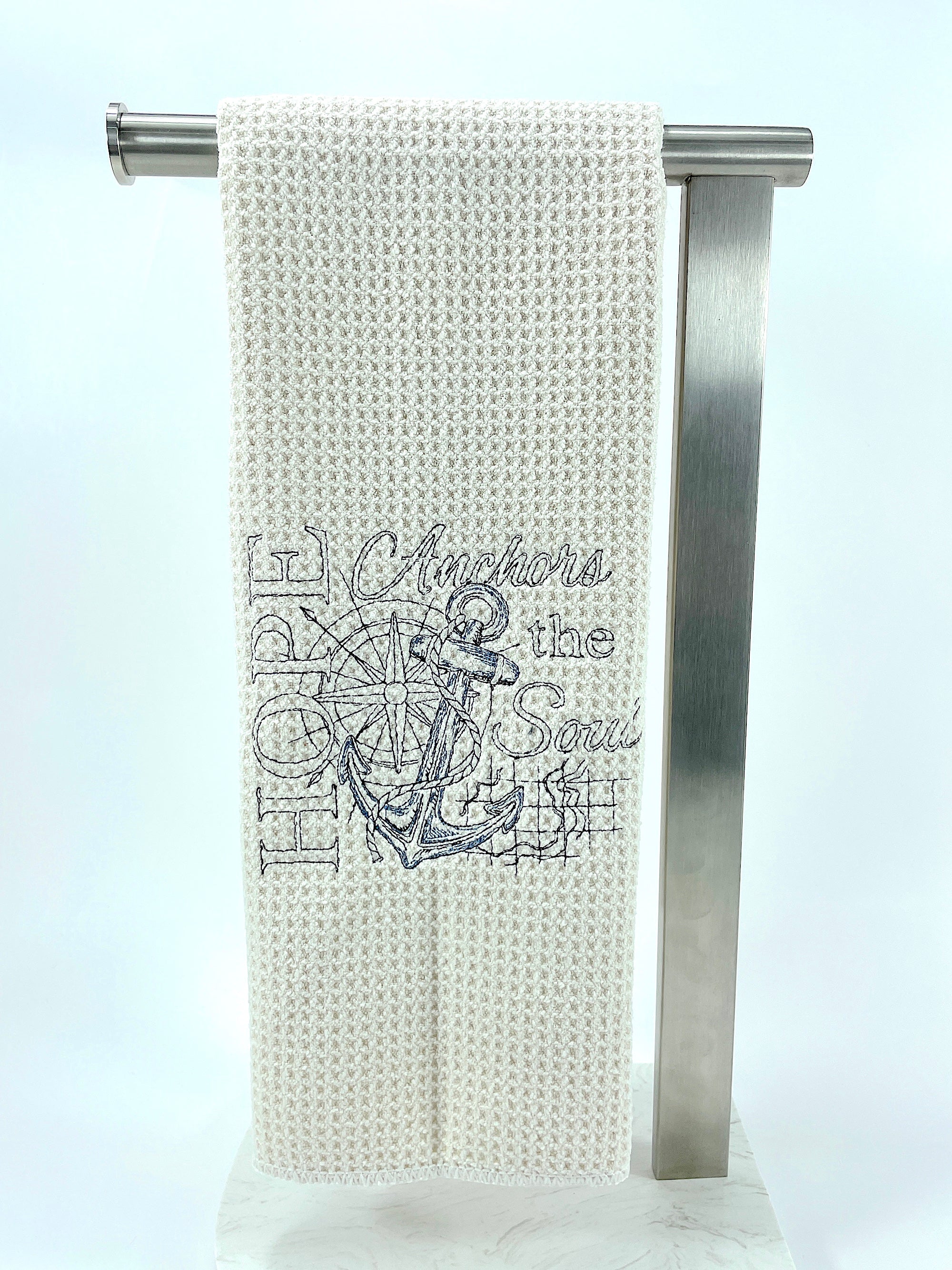 Hope Anchors the Soul - Nautical Towel -  Kitchen towel