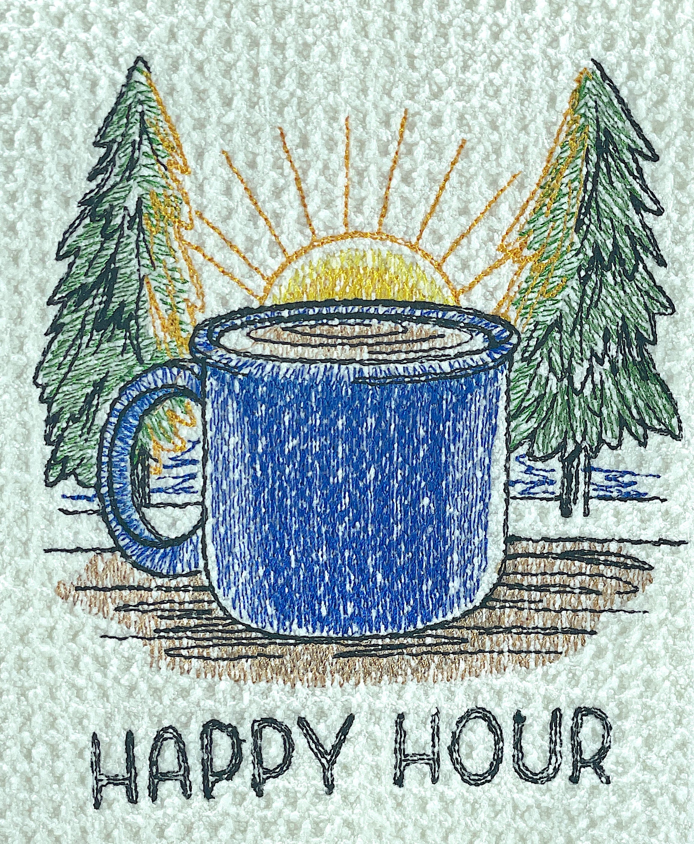 Happy Hour - Coffee Towel - microfiber  towel - Kitchen towel