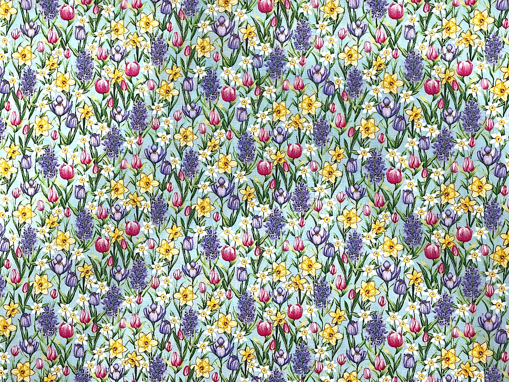 Hoppy Hunting - Flower Fabric - Tulips and Daffodils - FL-368