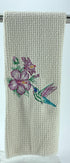 Hibiscus and Hummingbird microfiber waffle weave hand  towel
