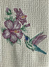 Hibiscus and Hummingbird microfiber waffle weave hand  towel
