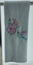 Hibiscus and Hummingbird microfiber waffle weave hand  towel