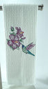 Hibiscus and Hummingbird microfiber waffle weave hand  towel