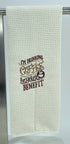 I'm drinking coffee for your benefit microfiber waffle weave hand  towel - Kitchen towel