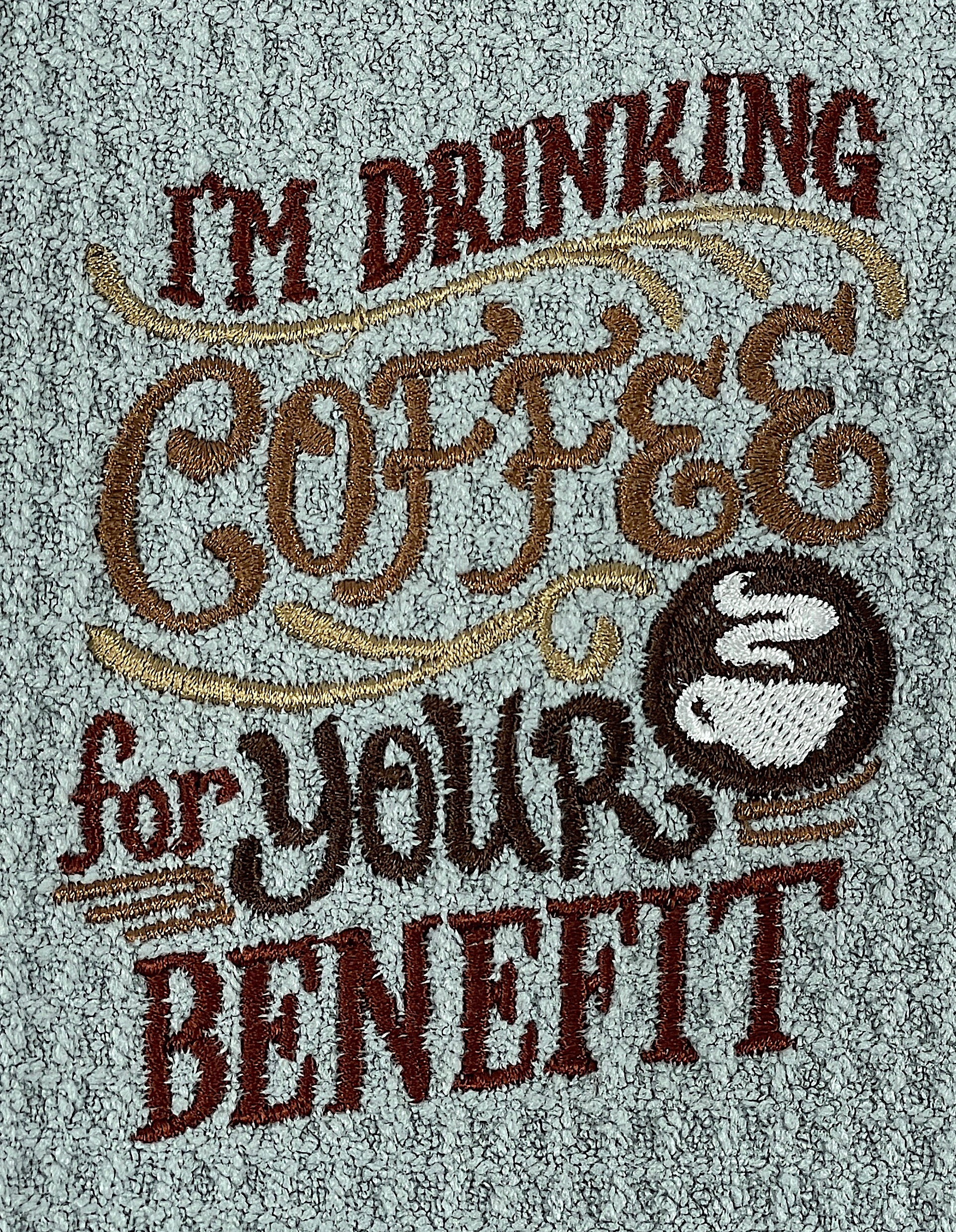I'm drinking coffee for your benefit microfiber waffle weave hand  towel - Kitchen towel