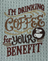 I'm drinking coffee for your benefit microfiber waffle weave hand  towel - Kitchen towel