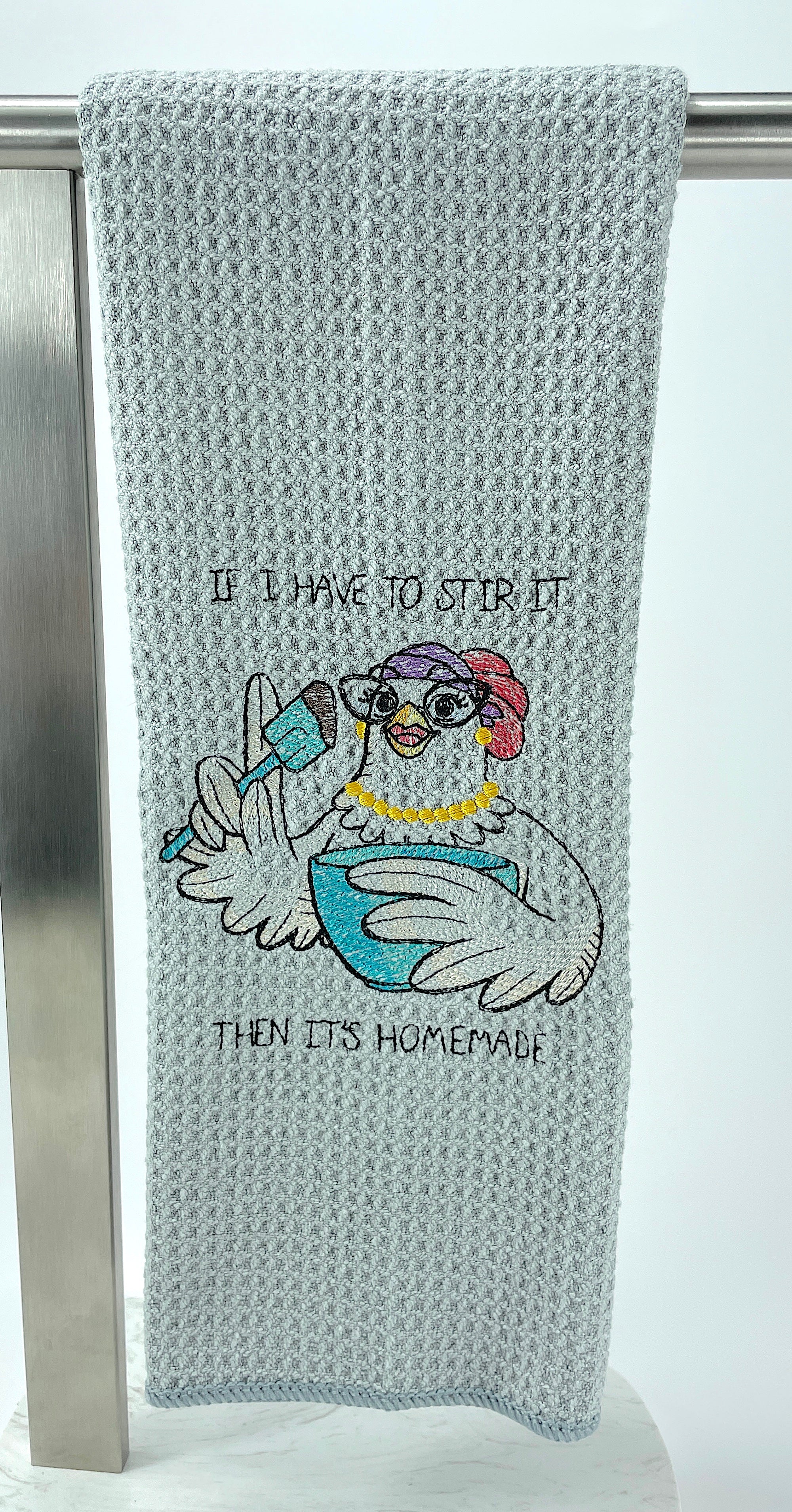 If I have to stir it then it's homemade  Funny kitchen hand towel