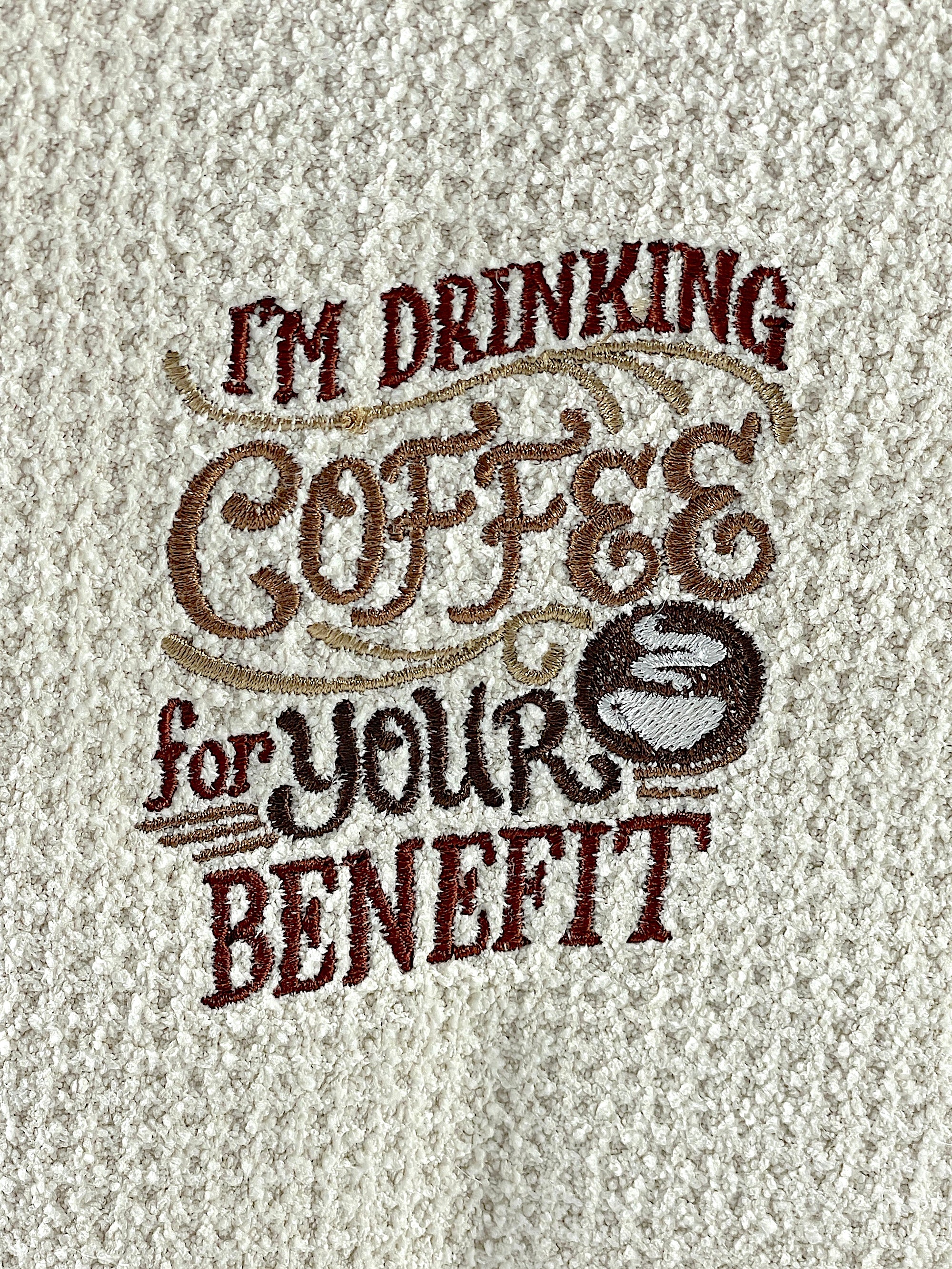 I'm drinking coffee for your benefit microfiber waffle weave hand  towel - Kitchen towel