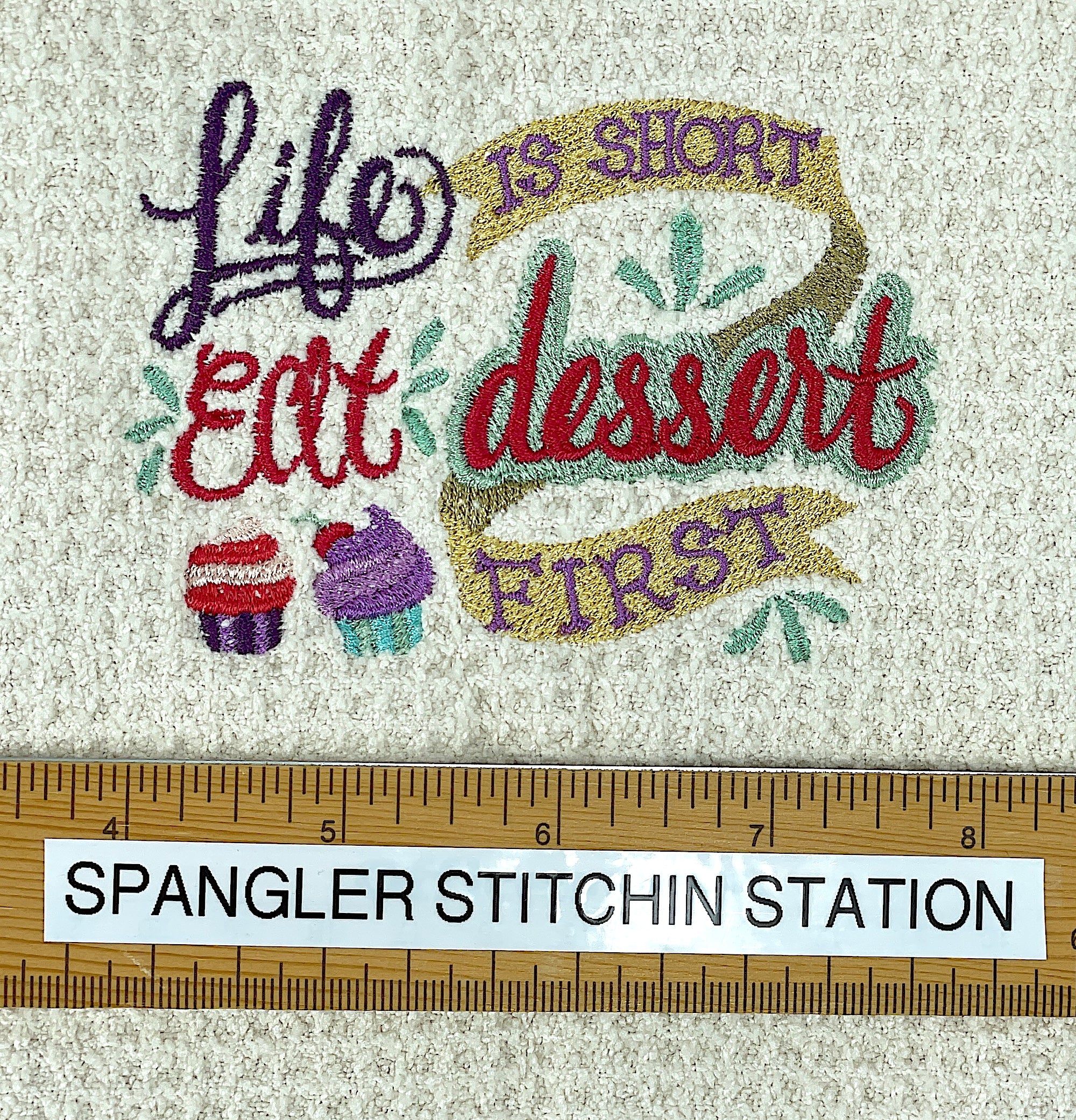 Life is Short Eat Dessert First - Hand Towel - Kitchen Towel - Microfiber Towel
