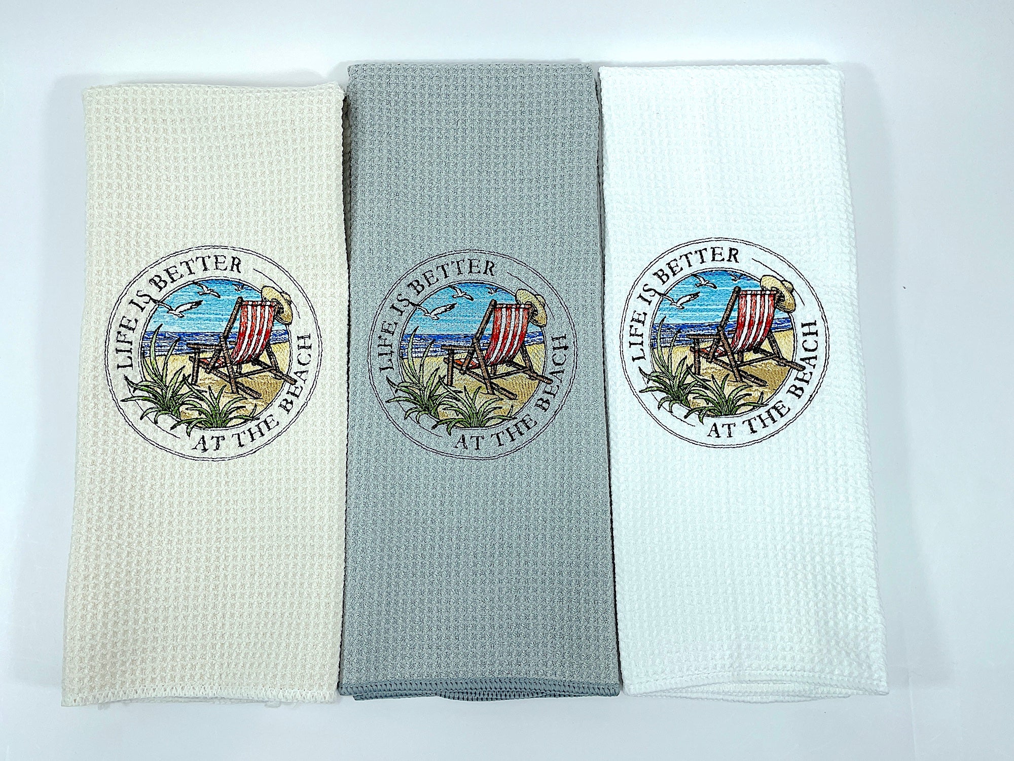 Life is Better at the Beach towel - Nautical Towel - Kitchen towel