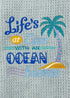 Life's at Ease with an Ocean Breeze towel - Nautical Towel- Kitchen towel