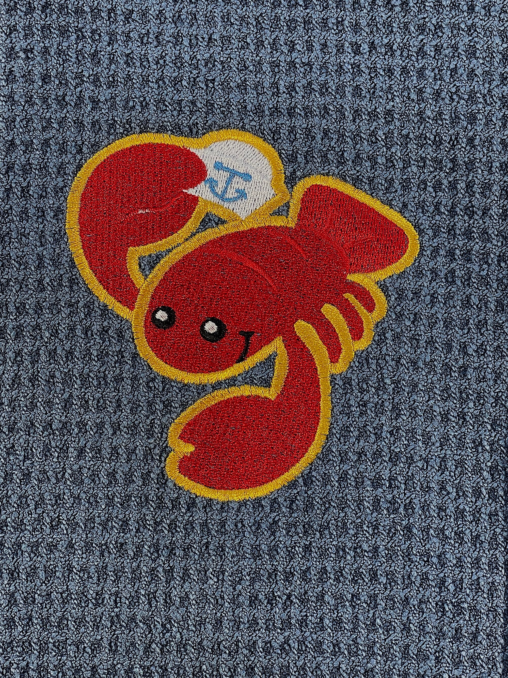 Lobster microfiber waffle weave hand towel