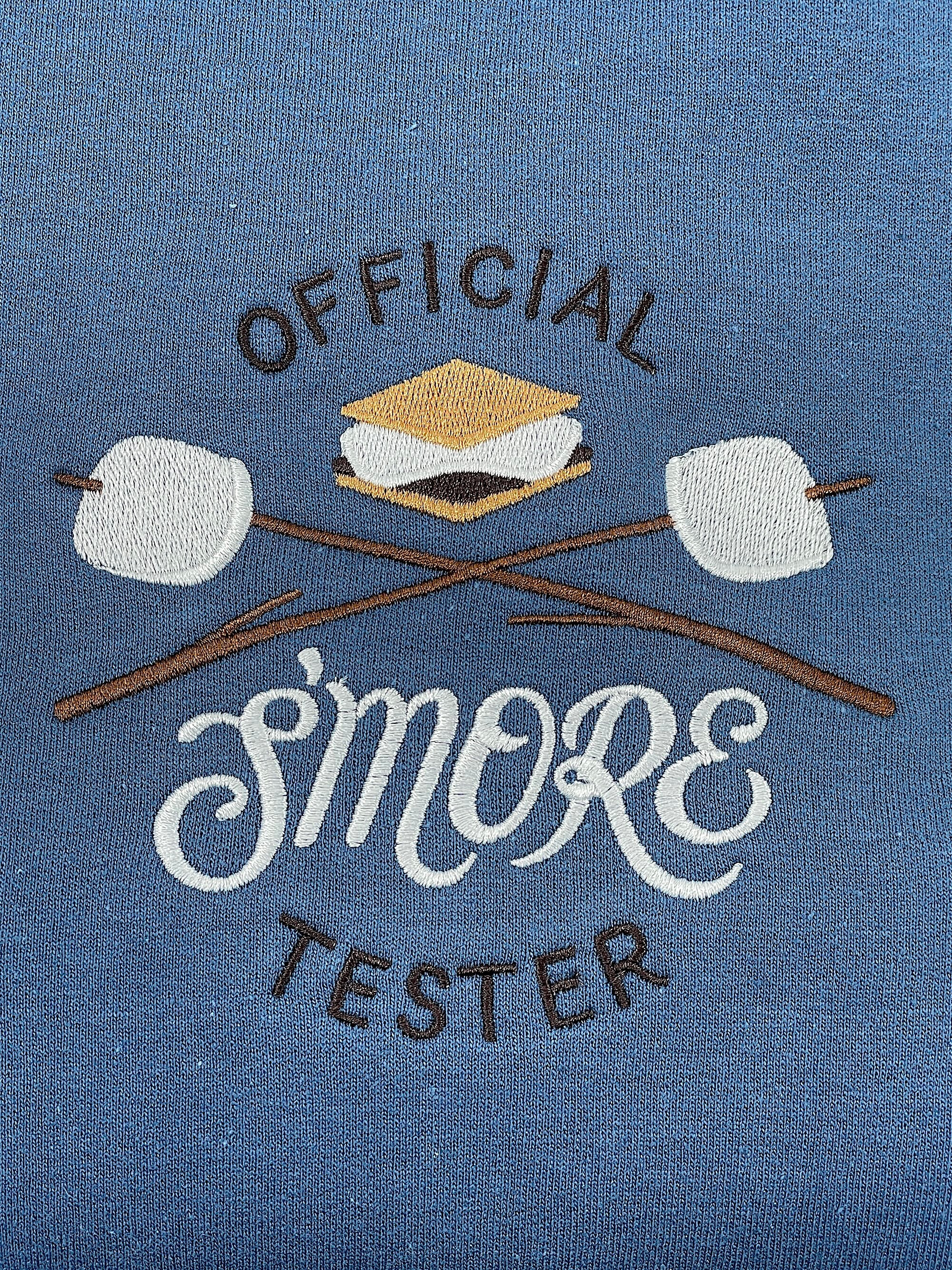 Official Smore Tester machine embroidered sweatshirt