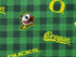 Close up of the word Oregon and an Oregon duck head.