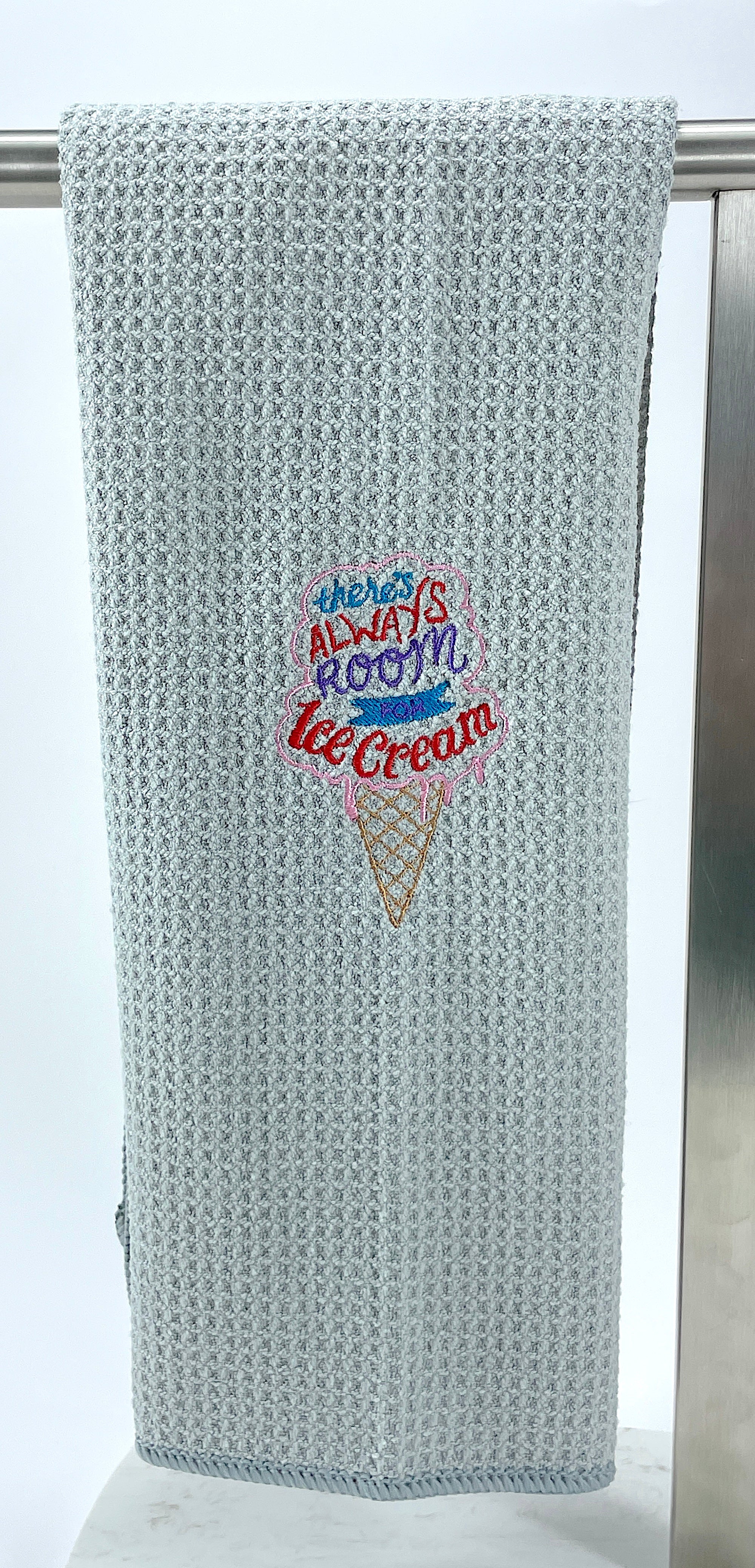Ice Cream towel - microfiber waffle weave hand  towel - Kitchen towel